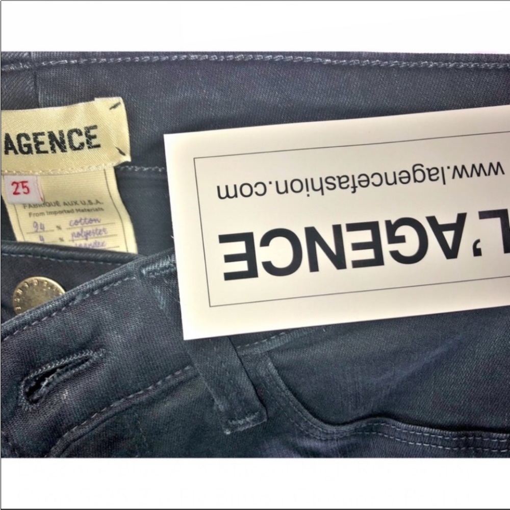 L’Agence Blue Ash Margot High Rise Skinny Crop Sz25 Zip Fly Button Close 5Pocket - Picture 16 of 16